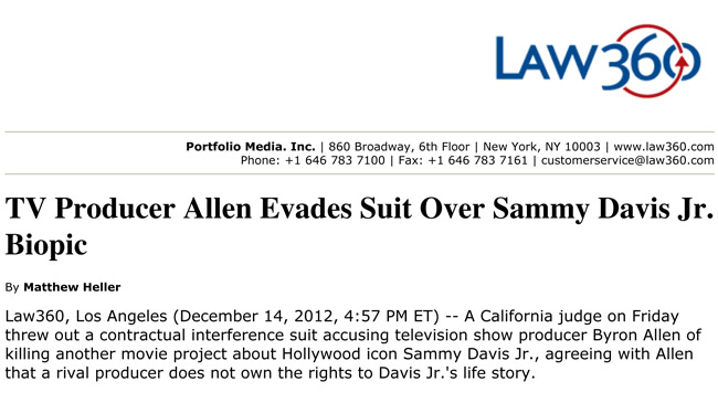 Miller Barondess Achieves Dismissal for Entertainment Studios on Sammy Davis Jr. Biopic